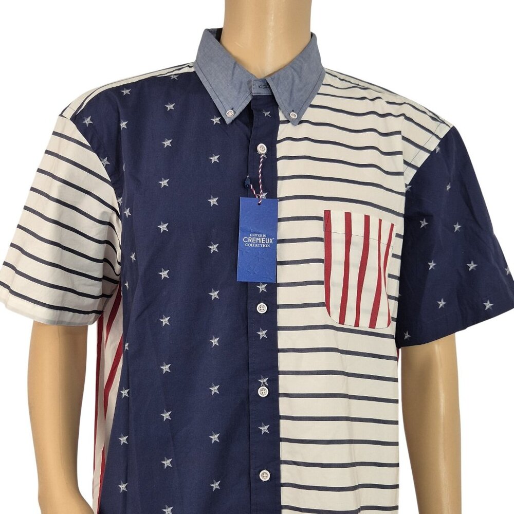 Daniel Cremieux Men's Shirt Size L Blue Label Stars & Stripes Button Up (45)